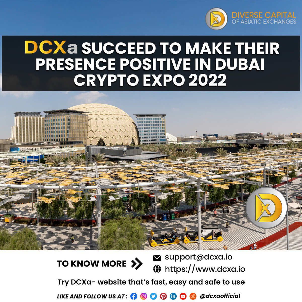 DCXaofficial's tweet photo. #DCXa caught investor’s attention in Dubai #Crypto expo
With their:
▪ Roadmap
▪ Vision
▪ Mission
▪ Growth rate
▪ Mass adoption efforts
👉For More Information, Visit Here👇
📧 Email: support@dcxa.io
🌐 Website: https://t.co/vCeFF0AGvW https://t.co/Kd8wpD7j1C
