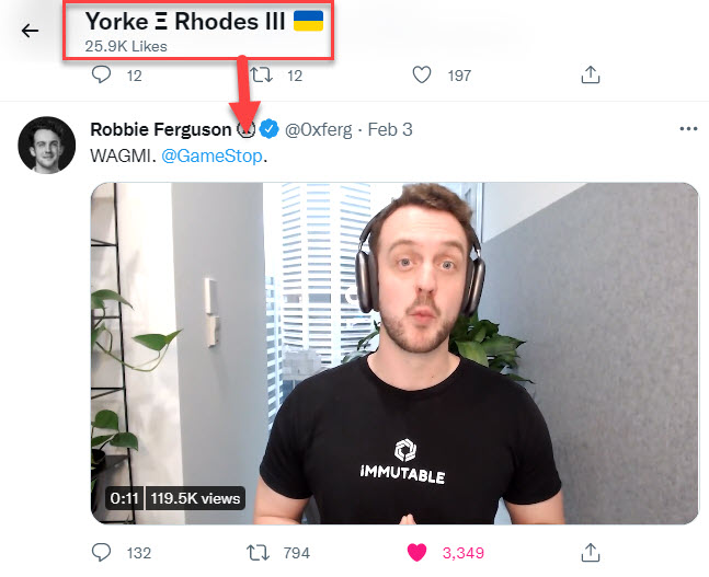 Co-founder of Blockchain at Microsoft is following Ryan Cohen, Immutable, Robbie Ferguson and liked Immutable's Gamestop video.

Hmmm....🧐