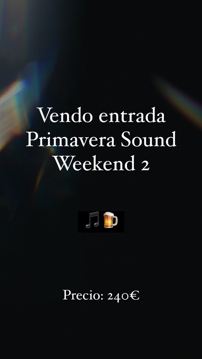 daanguzman's tweet photo. Vendo entrada #primaverasound weekend 2! Interesados DM 🤓 https://t.co/mtWaZ7AuaN