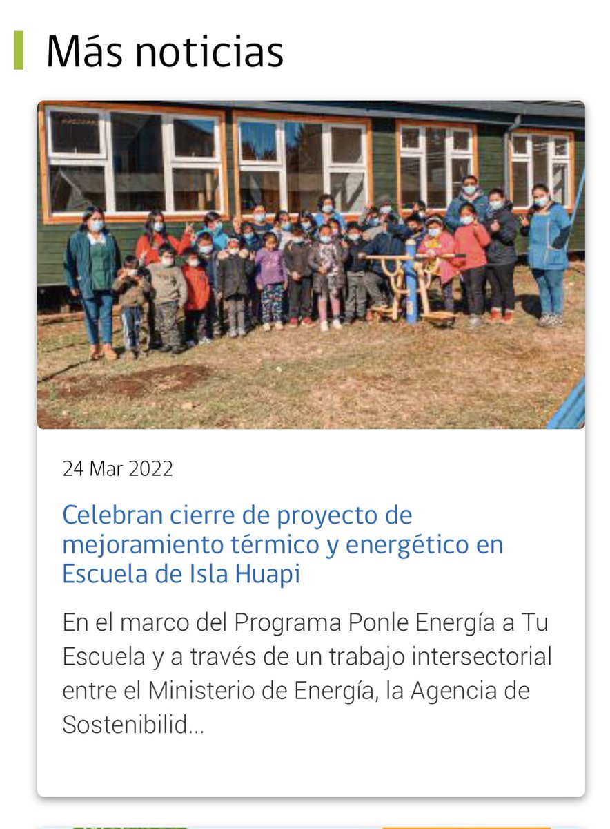 💚Los niños y niñas de la Escuela Rural de Isla Huapi están felices! 😍🙌 
Hoy pueden disfrutar de un lugar más confortable gracias a un proy. de mejoramiento térmico y energético del programa Ponle Energía a tu Escuela  #valdiviacl #elranco

📲 Más info: energia.gob.cl/noticias/los-r…