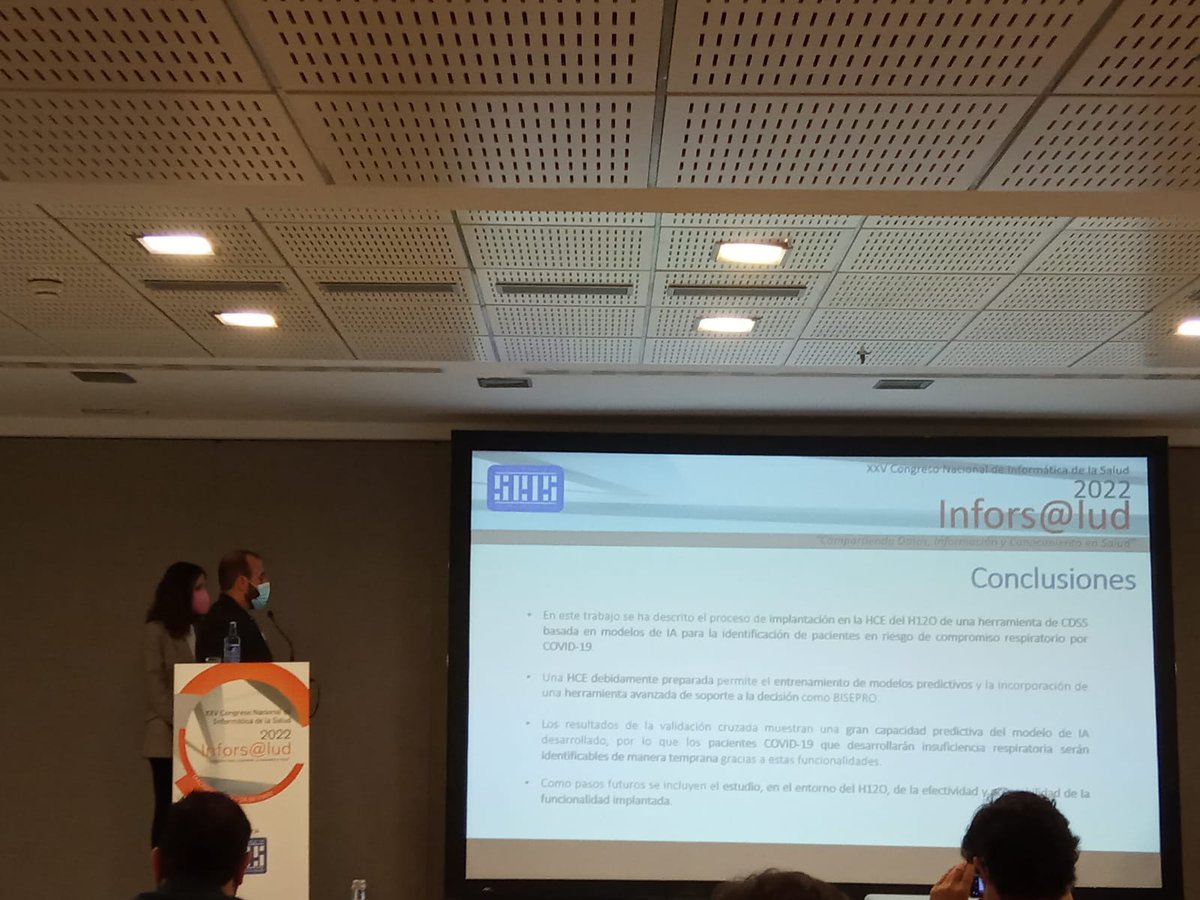 Data Science Unit i+12 H12O (@datadoce) on Twitter photo Nuestro compañero <a href="/MPedreraJimenez/">Miguel Pedrera Jiménez</a> presentando, en #inforsalud2022 <a href="/SEISeSalud/">SEIS eSalud</a>, trabajo desarrollado junto a <a href="/IIConocimiento/">IIC</a> "Detección precoz de compromiso respiratorio en COVID-19 mediante IA: proceso de implantación en HCE". <a href="/jotaelecruz/">Juan Luis Cruz, PhD 🌍🇪🇺🇪🇸</a> <a href="/pabloserranob/">Pablo Serrano Balazote</a> <a href="/UAI_imas12/">UAI_imas12</a> <a href="/UAM_Madrid/">UAM Autónoma Madrid</a> Nuestro compañero <a href="/MPedreraJimenez/">Miguel Pedrera Jiménez</a> presentando, en #inforsalud2022 <a href="/SEISeSalud/">SEIS eSalud</a>, trabajo desarrollado junto a <a href="/IIConocimiento/">IIC</a> "Detección precoz de compromiso respiratorio en COVID-19 mediante IA: proceso de implantación en HCE". <a href="/jotaelecruz/">Juan Luis Cruz, PhD 🌍🇪🇺🇪🇸</a> <a href="/pabloserranob/">Pablo Serrano Balazote</a> <a href="/UAI_imas12/">UAI_imas12</a> <a href="/UAM_Madrid/">UAM Autónoma Madrid</a>