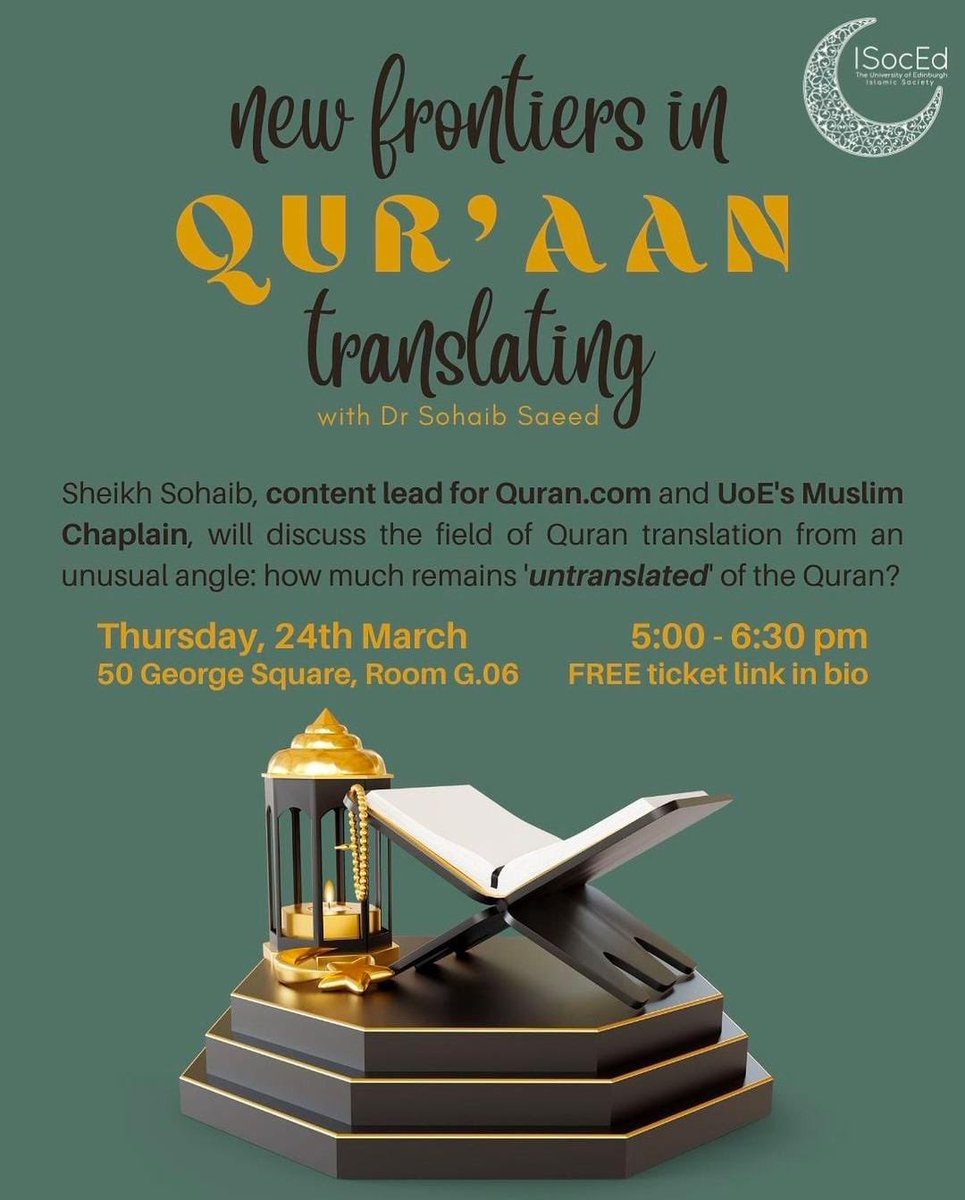 We are starting now with <a href="/tafsirdoctor/">Sohaib Saeed د. صهيب</a>! You can join the live on our Instagram: Instagram.com/isocedinburgh