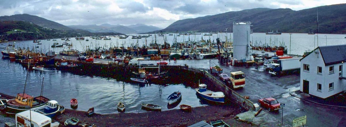 Ullapool Harbour 1980 when the Eastern European klondyke fleet were in and the east coast Scottish boats were round catching mackerel.