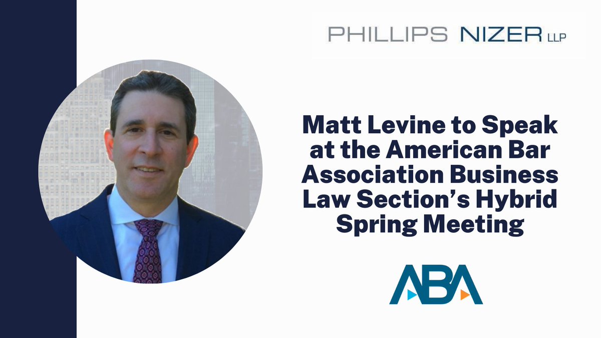 On March 31, Matthew Levine will speak at the <a href="/ABAesq/">American Bar Association</a> Business Law Section’s Hybrid Spring Meeting on a panel, “Banks, Fintechs and Vendors - Enforcement Risk.” Learn more: bit.ly/3utqi1Q

#bankinglaw #enforcement #riskmanagement