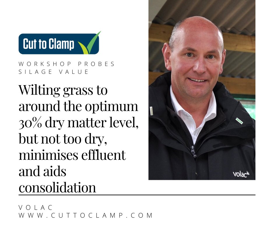 Wilting grass
Wilting grass to around the optimum 30% dry matter level, but not too dry, minimises effluent and aids consolidation, but it is important to wilt rapidly to minimise nutrient losses in the field. #britishfarming #qualitycrops #qualitysilage https://t.co/iDFoETsxwN