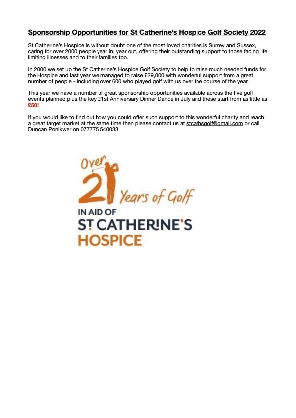 2/ This year we are just releasing our new sponsorship opportunities from as little as £50 - equivalent to a couple of weeks of a daily cup of coffee! Interested? Then please do read the attached!