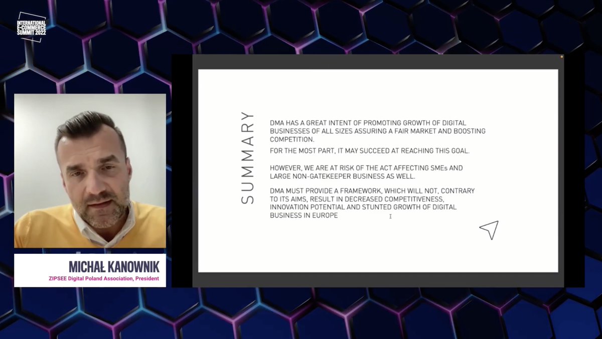 Związek Cyfrowa Polska (@zipsee_cyfrowa) on Twitter photo .<a href="/MichaKanownik/">Michał Kanownik</a> on impact of #DMA on business: #CEE may be at a greater risk of any potential consequences of #DMA on development of the digital industry due to the fact that our region is still catching up with western Europe in terms of investment level. .<a href="/MichaKanownik/">Michał Kanownik</a> on impact of #DMA on business: #CEE may be at a greater risk of any potential consequences of #DMA on development of the digital industry due to the fact that our region is still catching up with western Europe in terms of investment level.