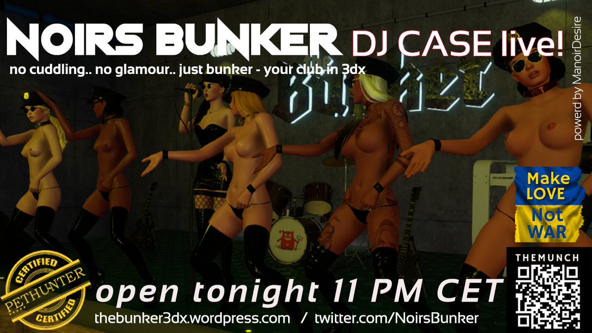 🆃🅷🆄🆁🆂🅳🅰🆈🅽🅸🅶🅷🆃 = 🅱🆄🅽🅺🅴🆁🅽🅸🅶🅷🆃
🆆🅴  🅰🆁🅴  🅾🅿🅴🅽  🆃🅾🅽🅸🅶🅷🆃 𝟏𝟏 𝐏𝐌 (𝐂𝐄𝐓) 
✪ Let´s Rock This Night ✪
♆  All the GOOD girls go to HELL  ♆
♫♩♬ 🅳🅹  🅲🅰🆂🅴  🅻🅸🆅🅴  ♫♩♬

#NoirsBunker  #3dxchat #whitebreeze #noirdesire #manoirdesire