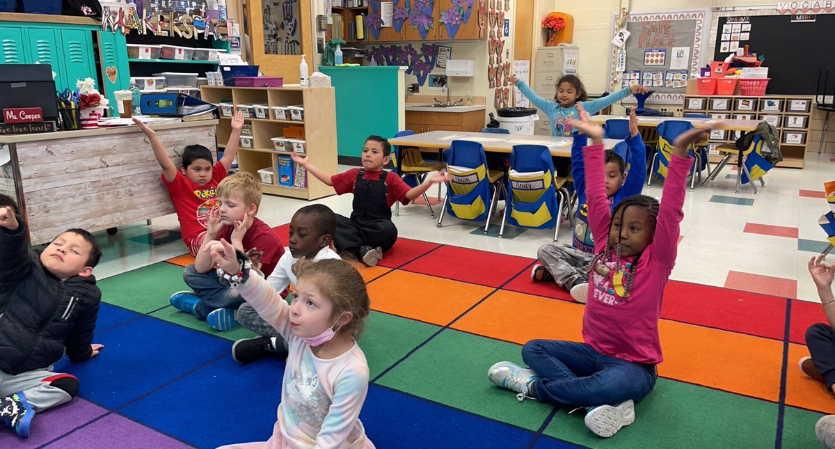 Practicing mindfulness this Thursday afternoon in order to get our minds and bodies ready for Phonics! <a href="/canstafford/">Candice Stafford</a> <a href="/JSzymanski301/">Jen Szymanski</a> <a href="/NorwoodES/">Norwood Elementary</a>