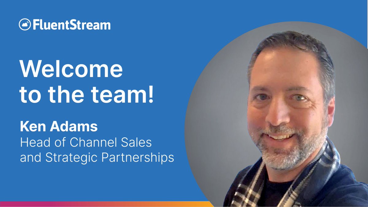 FluentStream's tweet photo. Meet the newest star player on the #FluentStream team, Ken Adams!

He's our Head of Channel Sales and Strategic Partnerships, and did some amazing work on our enhanced Partner Program.

Learn more about Ken &amp; the #PartnerProgram here: https://t.co/9zffnP2VYY https://t.co/7FgNDyTMKX