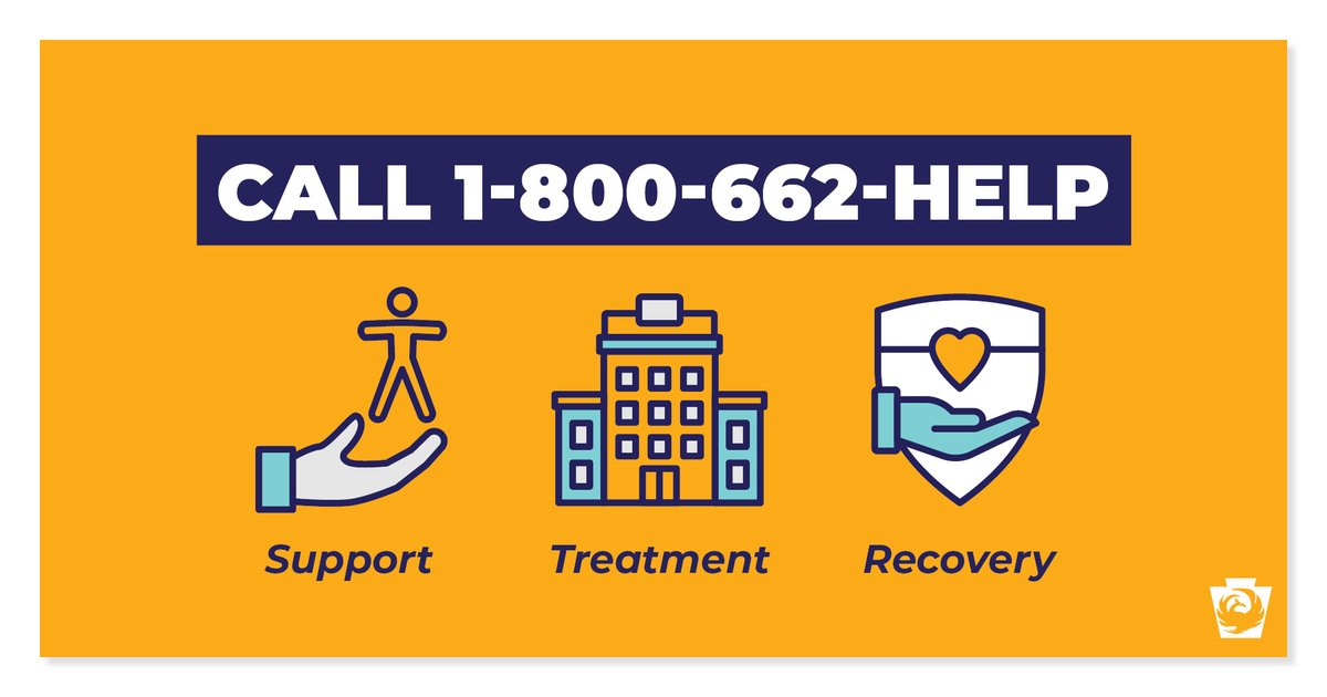 If you or a loved one is struggling with a substance use disorder, help is available.

Pennsylvania's Get Help Now hotline is available 24/7 for individuals or family members looking for resources or treatment for substance use disorder. Call 1-800-662-HELP (4357).
