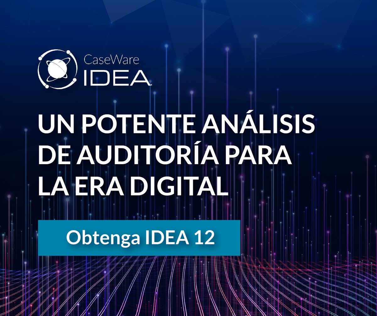 GrupoCynthus's tweet image. Te presentamos #CaseWareIDEA12, la versión más reciente que brinda una experiencia de análisis innovadora y moderna con un enfoque híbrido, funciones analíticas avanzadas y una elaboración de #InformesInteligente bit.ly/35FF1yB 

#IDEA12 #auditoría #análisis #datos #AI