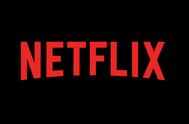 An image showing a red Netflix Logo set agains an all-black background