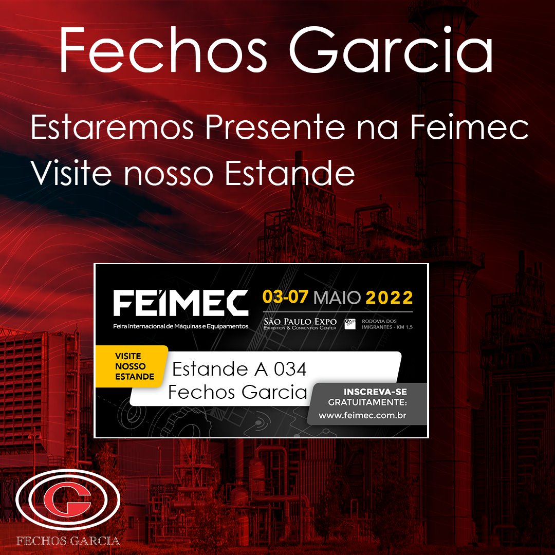 fechosgarcia's tweet photo. Fechos Garcia na FEIMEC. Visite nosso estande!

#feiraindustrial #feimec #industriametalurgica #estande #maio #fabricantes #fornecedores #fechosegrampos #fechosgarcia https://t.co/hFeT1uitx8