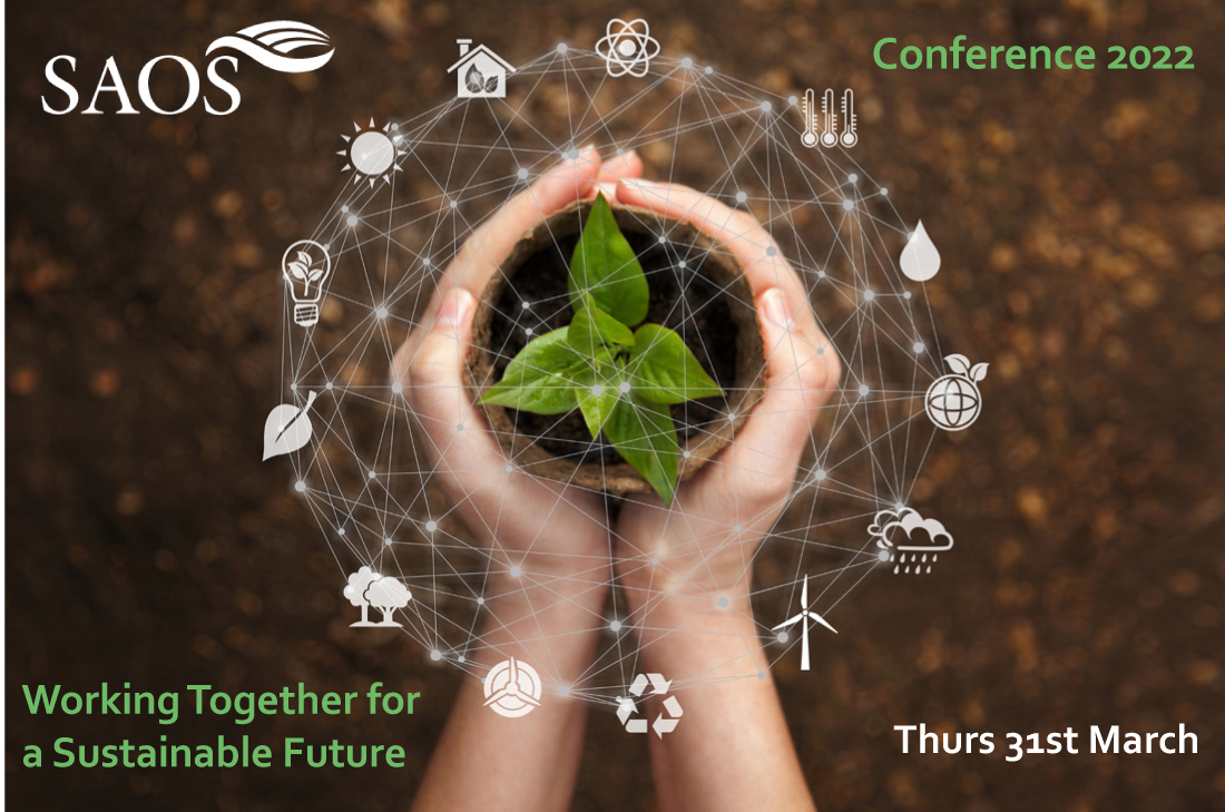 The SAOS conference is a week today (31st March) with the timely topic 'Working Together for a Sustainable Future' Places really filling up now - last chance to book! Find full info and the booking link at: saos.coop/events-and-tra… 
#foodandfarming #workingtogether for the #future