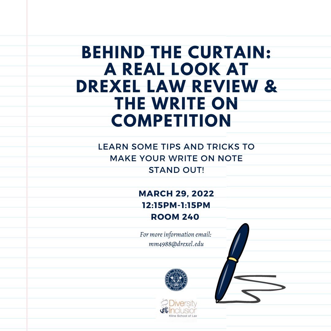 Law reviews and journals are typically not very transparent about their selection processes, and DLR wants to take steps to remedy that. At our session, we will provide more in-depth information about the Write-On Competition, what it entails, and how students can best tackle it.