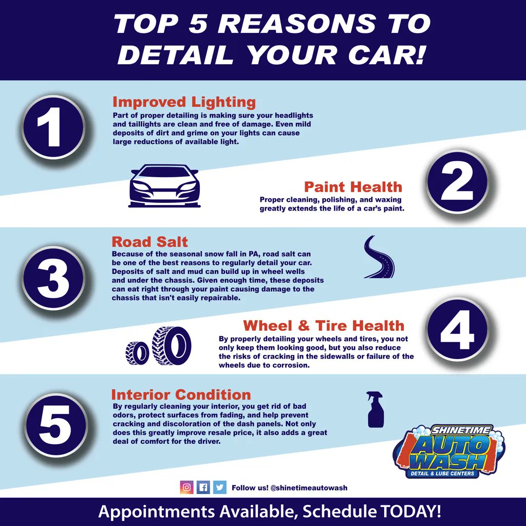 shinetimewash's tweet photo. Spring is here! And after all that snow and road salt, its important to treat your car to a little love! ❤️  

Here are the top 5 reasons why you should detail your car!

#eaststroudsburg #tannersville #mtbethel #monroecounty #northamptoncounty #poconos #PA #carwash https://t.co/RCZ009lpcC
