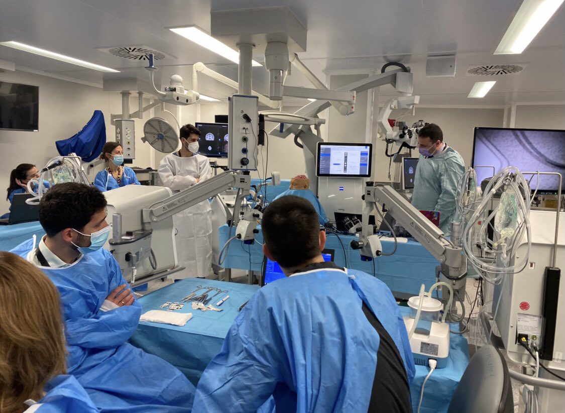 IMIBIC's tweet photo. Hoy sesión formativa sobre la disección de fibras blancas del cerebro para avanzar en el perfeccionamiento de la técnica en nuestro laboratorio de cirugía experimental organizada por un equipo de neurocirujanos del @IMIBIC y @HUReinaSofia en el contexto del XXXVIICongreso #SOANNE https://t.co/P4bpChcV3I