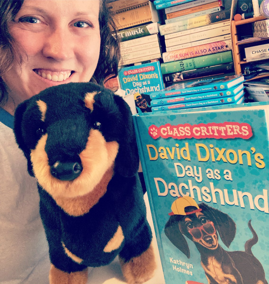 Kathryn_Holmes's tweet photo. This is plush David Dixon. He wants to know if you’ve preordered your copy of his book yet! (Details coming SOON about where to order signed/personalized books before release day on April 12th…) #classcritters #chapterbooks #earlyreaders #kidlit https://t.co/egTaZXhLkZ