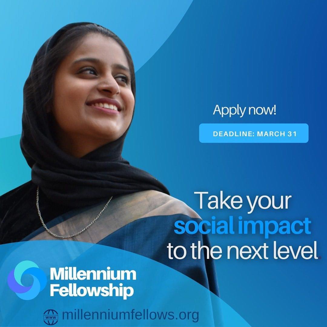 The #MillenniumFellowship Class of 2022 application closes on March 31st.  A global network of undergraduates advancing the #SDGs. Join an incredible community, apply today at millenniumfellows.org.