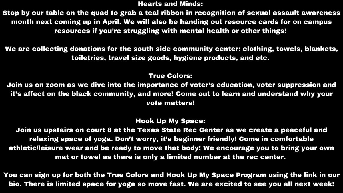 Come join us, next week!!