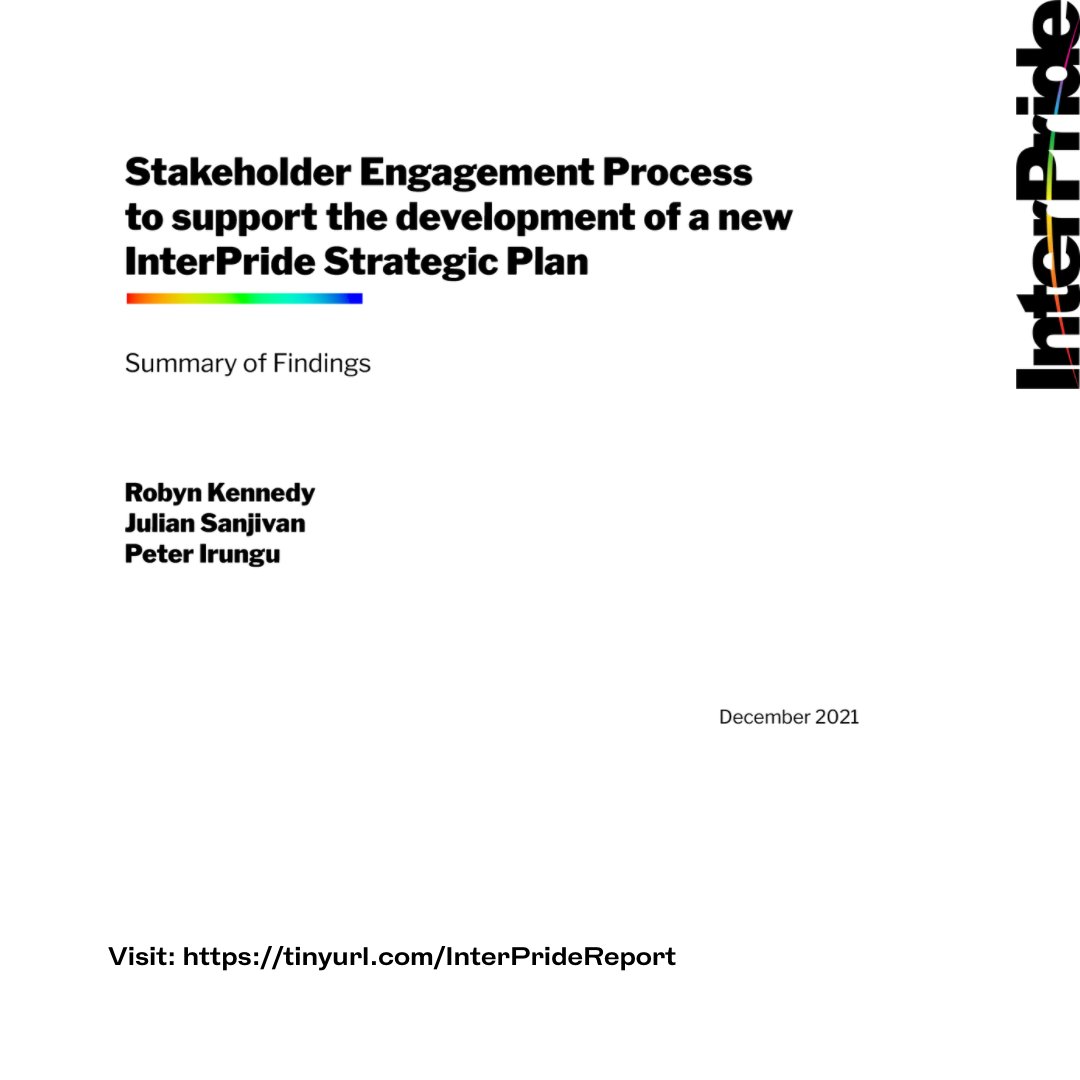 InterPride's tweet photo. Stakeholder Engagement Process to Support the Development of a New InterPride Strategic Plan. The goal of InterPride is to bring together Pride organizations as well as regional, national, and local Pride networks. More: https://t.co/YzehH8hoTI
#InterPride #Pride #LGBT #LGBTI https://t.co/hIKAQEvm4T