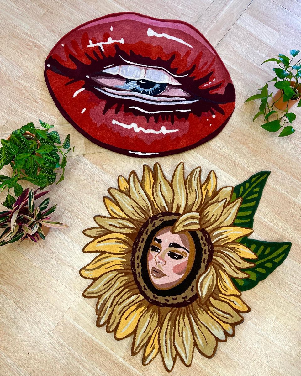 sincerelyart's tweet image. i make THE CUTEST rugs no joke 😩