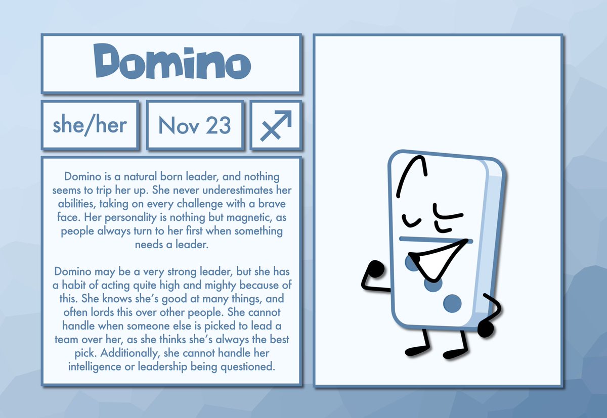 ObjectionShow's tweet photo. Introducing the next Objection characters, Domino and Bomb! #objectionshow 
#bfb #tpot #objectshows https://t.co/m0k9oU3Agc