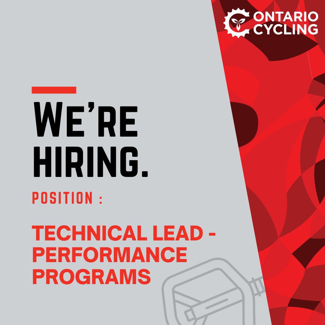 New job alert 🚨. Become a part of our fantastic team and join #OntarioCycling as Technical Lead - Performance Programs. There is one spot left on our journey. 🚴‍♀️🚴🚲🚴‍♀️ We are looking forward to receiving your application. 
linktr.ee/ontariocycling
#JobsinSport #JobsinCyling