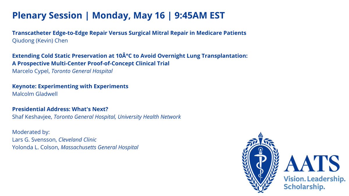 AATS (@aatshq) on Twitter photo Don’t miss the Plenary Session on Monday, May 16 at the AATS 102nd Annual Meeting. bit.ly/3775qp4 #AATS2022 #AATSBackTogether <a href="/MarceloCypel/">Marcelo Cypel</a> <a href="/LarsSvenssonMD/">Lars Svensson</a> <a href="/DrYolondaColson/">Yolonda L. Colson MD, PhD</a> <a href="/SKeshavjee/">Shaf Keshavjee</a> <a href="/OuzounianMD/">Maral Ouzounian</a> Don’t miss the Plenary Session on Monday, May 16 at the AATS 102nd Annual Meeting. bit.ly/3775qp4 #AATS2022 #AATSBackTogether <a href="/MarceloCypel/">Marcelo Cypel</a> <a href="/LarsSvenssonMD/">Lars Svensson</a> <a href="/DrYolondaColson/">Yolonda L. Colson MD, PhD</a> <a href="/SKeshavjee/">Shaf Keshavjee</a> <a href="/OuzounianMD/">Maral Ouzounian</a>