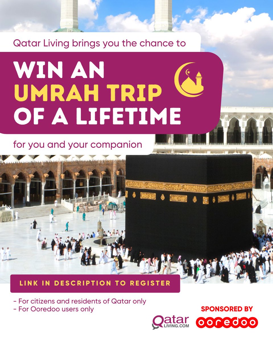 qatarliving's tweet photo. The Holy Month of Ramadan is right around the corner and we have partnered up with @OoredooQatar to offer you the chance to win an Umrah trip in this blessed month. 

Register at 🔗 https://t.co/nIyiAmBm07 🔗 https://t.co/cKKrWPE3Eh