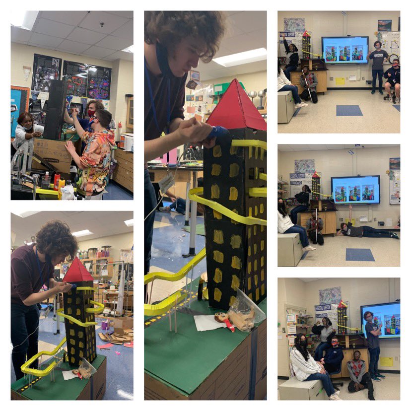SusanMathewsRNE's tweet photo. Proudly Presenting to you “The King Kong Roller coaster by my 4A honors students Owen, Jasmin,Nicolas , Tyshaun &amp; Karyn. They worked very hard for several weeks to get it working! @mark1_sims @Cavplex @RNECavaliers @northeaststugov @RNECavaliers @RichlandTwo #SCSTEM https://t.co/dd43dx3OZu