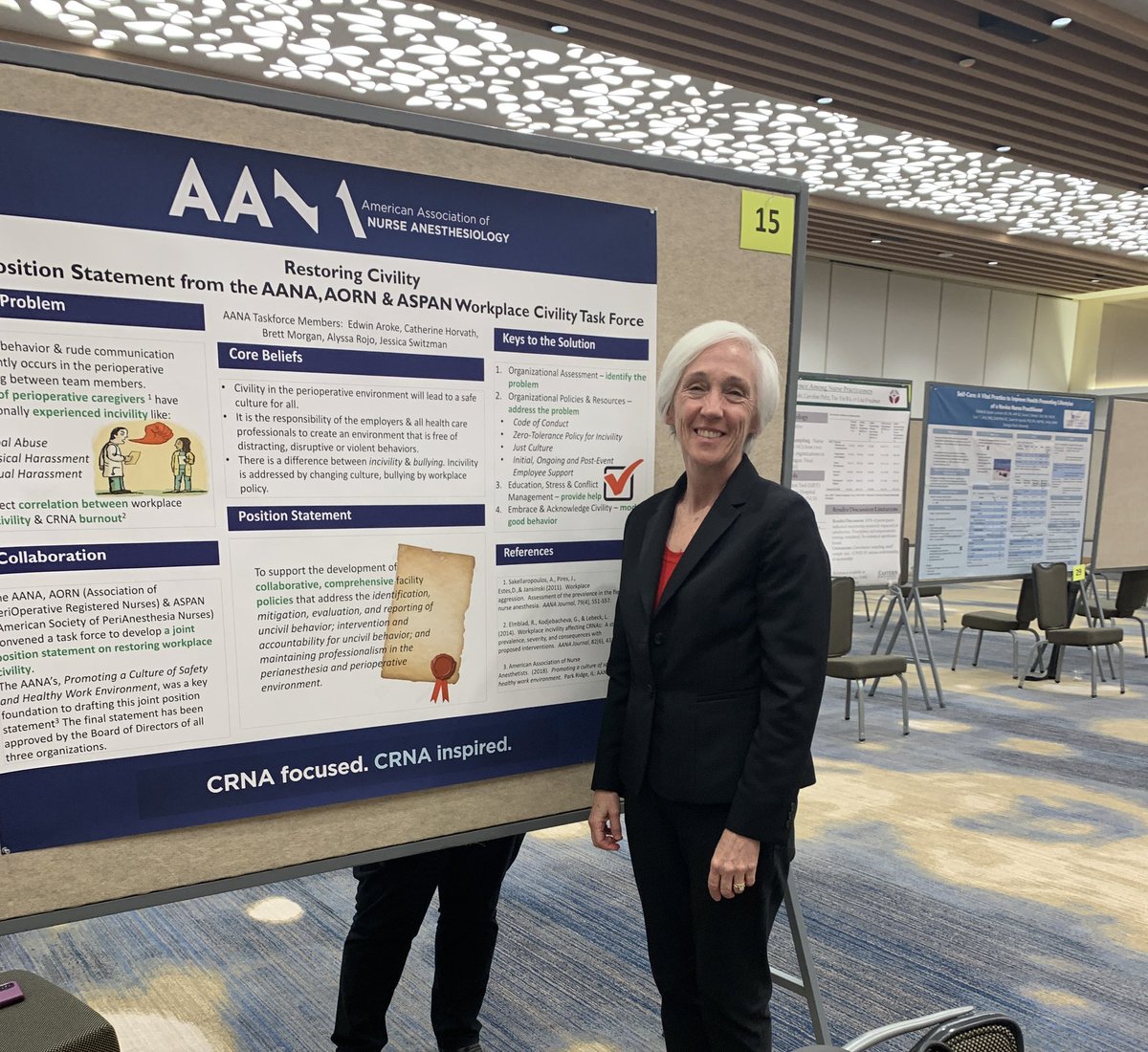Presenting the good work done between <a href="/aanacrna/">AANA</a> <a href="/aorn/">AORN</a> #aspan at #SigmaCHWE Working towards a healthier perioperative work environment. <a href="/JHUNursing/">Hopkins Nursing</a>