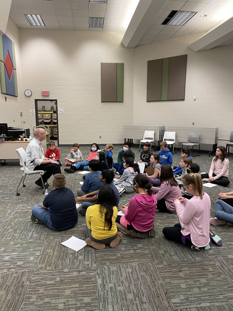 MusolinoMedia's tweet photo. #finallyfifth small group time with Tom Watson! What a special treat! Thanks @WestClayPTO @stickdogbooks @WCECCS @myccs https://t.co/sLMLPOS4uk