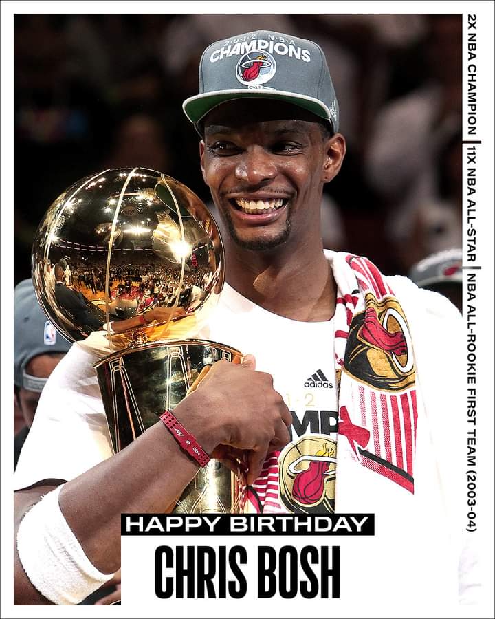 Join us in wishing a Happy 38th Birthday to 11x and 2x NBA champion, Chris Bosh!  