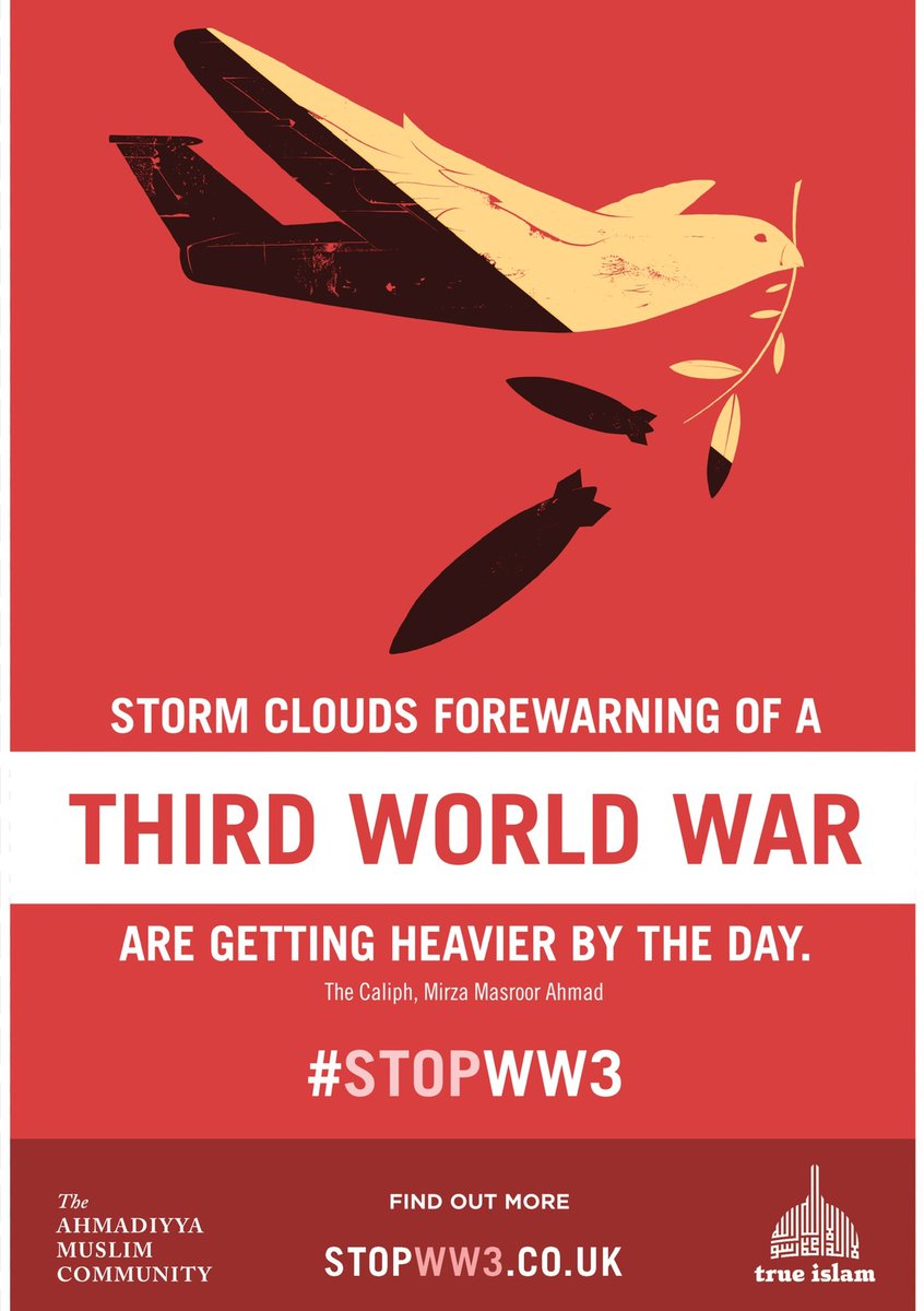 TheTrueIslamUK's tweet photo. The truth is that until the world adopts true Islamic principles of love and justice at all levels of society, they will not be able to achieve peace. The means to peace are to recognise One’s Creator and to serve humanity - Caliph of Messiah 
#STOPWW3

https://t.co/AO99L6w0x0 https://t.co/9nfVbuWw91