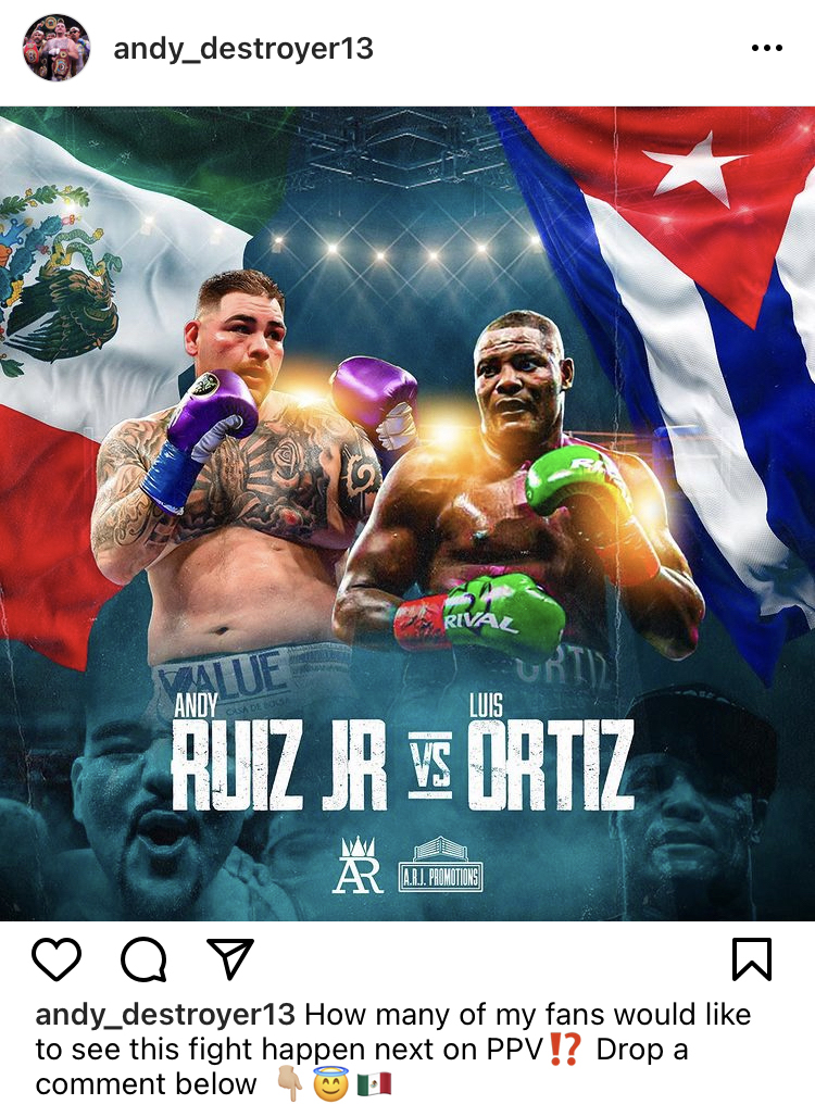 Michael Benson on Twitter "Andy Ruiz Jr teasing a potential PPV fight
