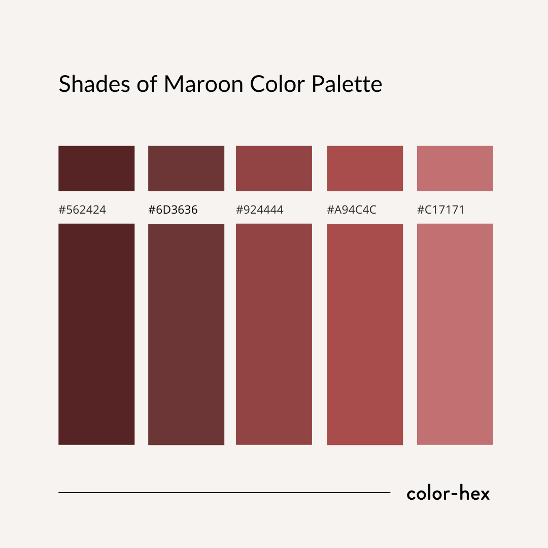 Color Hex - Color Palettes on X: Shades of Maroon Color Palette