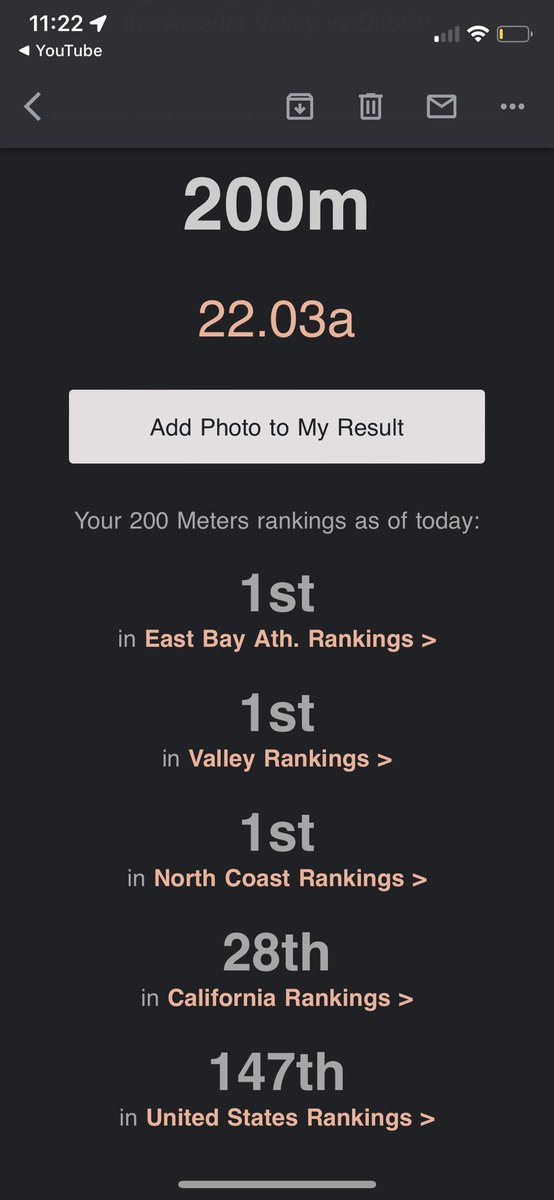 Had an amazing meet last night, PRed in the 200. So proud of our team breaking the 4x100 and 4x400 school records!