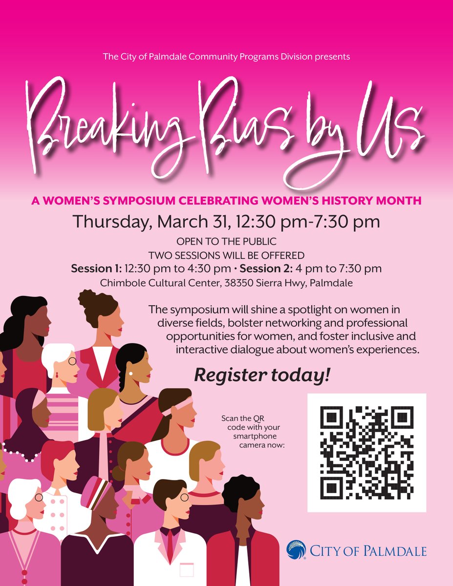 avedgeca's tweet photo. AV EDGE member City of Palmdale is hosting a free women’s symposium This event will provide an array of professional learning opportunities. Successful women leaders from diverse industries will share their experiences and insights. Register today!
#AVEDGE #WomensHistoryMonth https://t.co/MXavMwJAYk