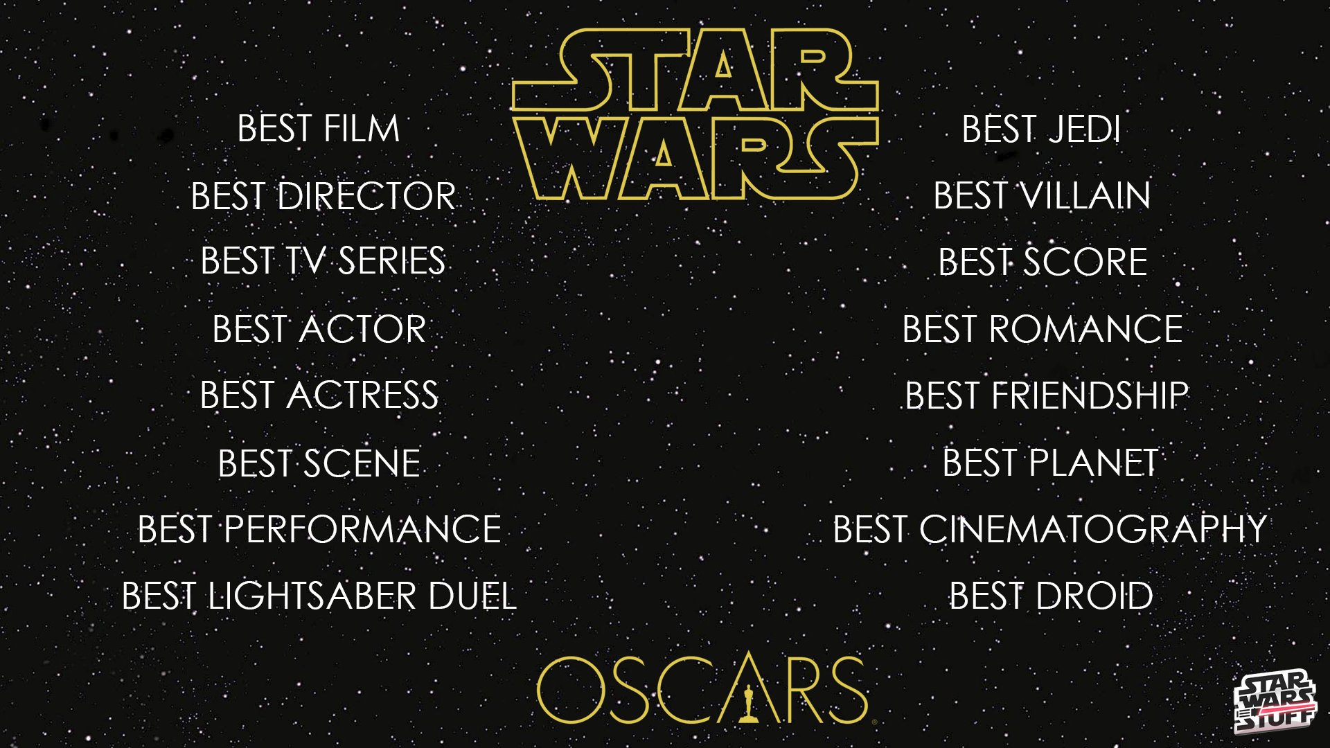 Star Wars Stuff on Twitter "STAR WARS OSCARS 16 categories to vote from, winners will be