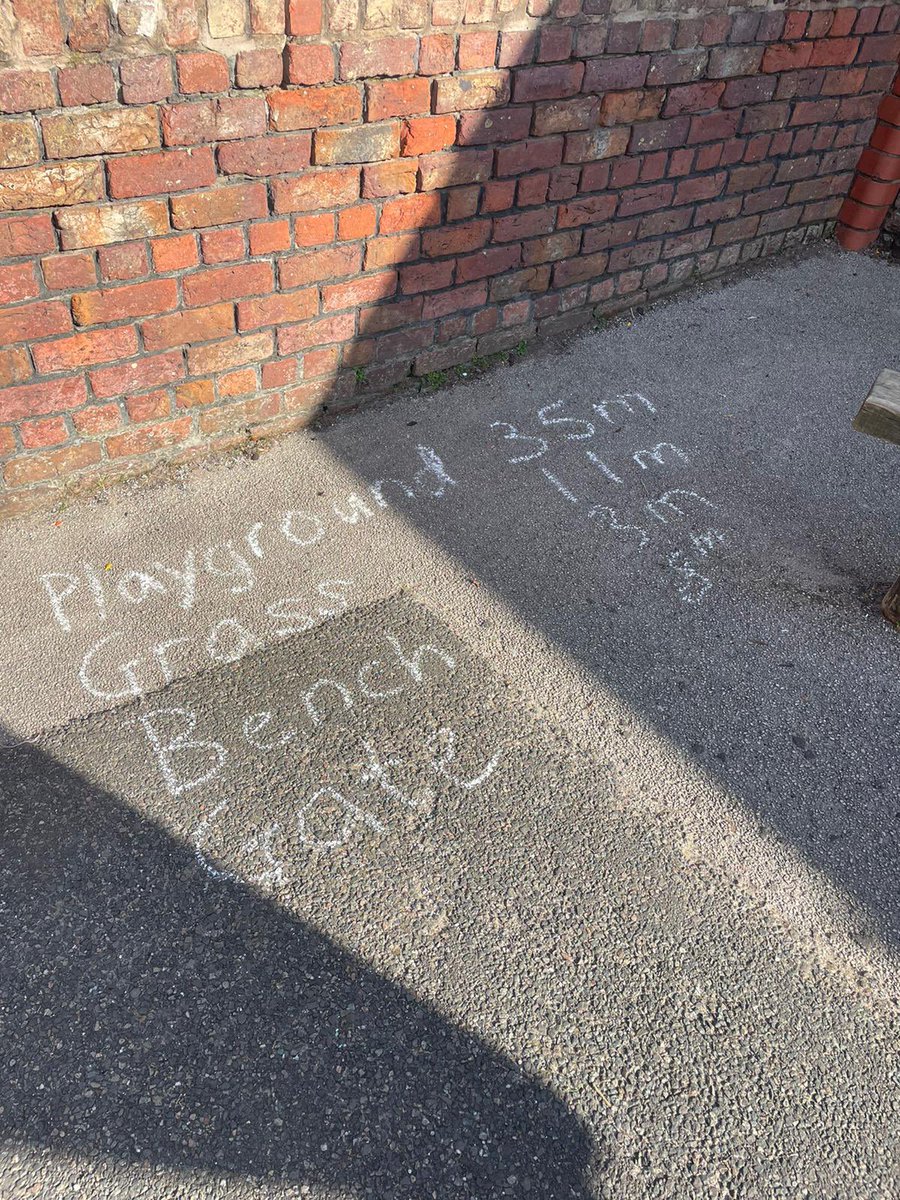NewBrightonPS's tweet photo. C8 took their maths lesson into the sunshine today. Weโve been learning how to measure in metres #nbpsMaths https://t.co/tkhtEmhTjF
