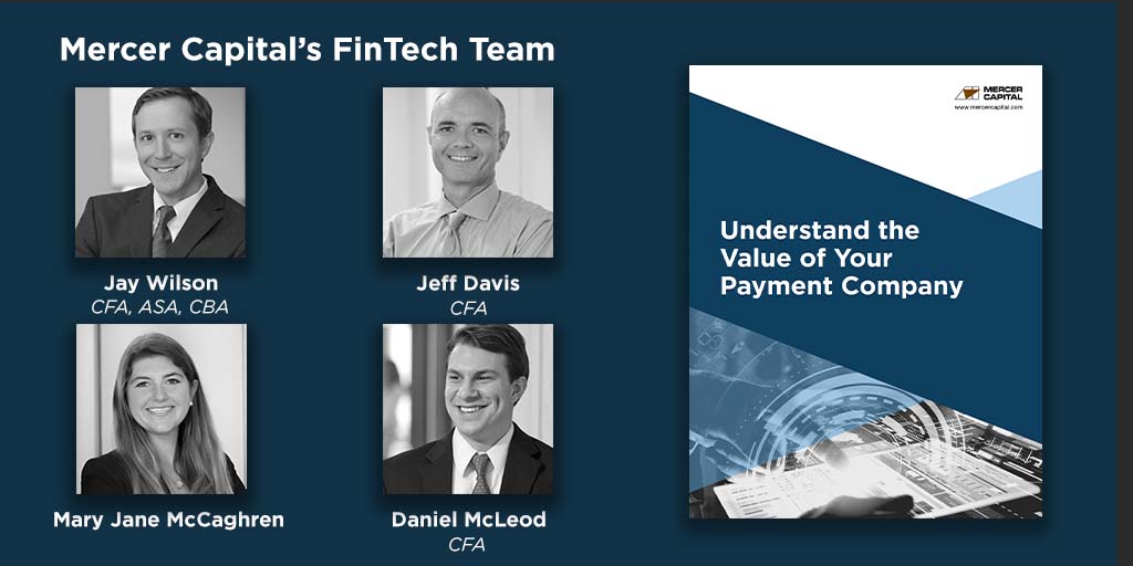 MercerCapital's tweet photo. Meet Jay Wilson, Jeff Davis, @MJ_Mccaghren, and Daniel McLeod who make up Mercer Capital's FinTech team and the team's most recent whitepaper, "Understand the Value of Your Payment Company." | https://t.co/LGmykiJZm8 | #Fintech #financialtechnology #MercerCapital https://t.co/6QZaLR0UYo