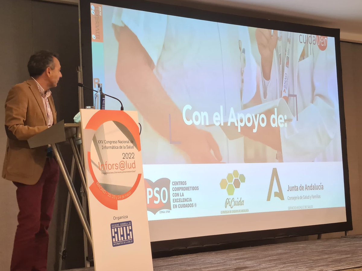 JesusBPSO's tweet photo. Gracias @SEISeSalud por permitirnos presentar @cuidaven en este prestigioso congreso.
Una App financiada por @saludand y desarrollada por @EASPsalud para mejorar el cuidado de las personas con dispositivos venosos.
✅ Compartiendo conocimientos. #cuidaven #bpso #bpsoandalucía https://t.co/4xusnQzuXb