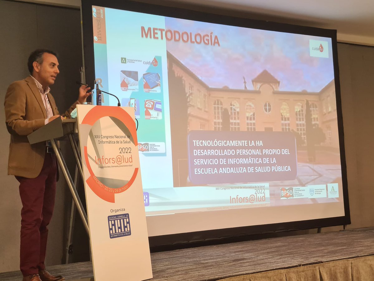 JesusBPSO's tweet photo. Gracias @SEISeSalud por permitirnos presentar @cuidaven en este prestigioso congreso.
Una App financiada por @saludand y desarrollada por @EASPsalud para mejorar el cuidado de las personas con dispositivos venosos.
✅ Compartiendo conocimientos. #cuidaven #bpso #bpsoandalucía https://t.co/4xusnQzuXb