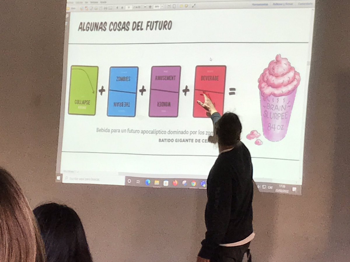 LCCCMJ's tweet photo. A fun ‘future’ challenge got our students working with their new Catalunyan friends thinking about how to solve problems in strange future scenarios @EartVic on our @EUErasmusPlus trip to Vic, Catalunya. @lcc_richardlee @leedscitycoll @CreativeArtsLCC https://t.co/sLQn3lmbuw