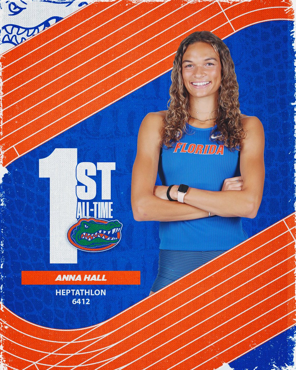 Anna Hall runs away with the Heptathlon 🗣️

She scores 6412 points to set a new personal best and school record.

That mark makes her the NCAA and World leader this year.