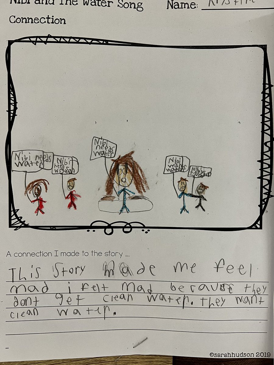 ms_donofrio's tweet photo. March 22 was #WorldWaterDay . Ss have been lrning abt the Indigenous water crisis, abt @AutumnPeltier1 , &amp; y Indigenous communities don’t have access to clean💧.We read “Nibi’s Water Song” to help us understand. Ss had lots of emotions &amp; are curious to learn more abt this issue! https://t.co/taeLQPdhyD
