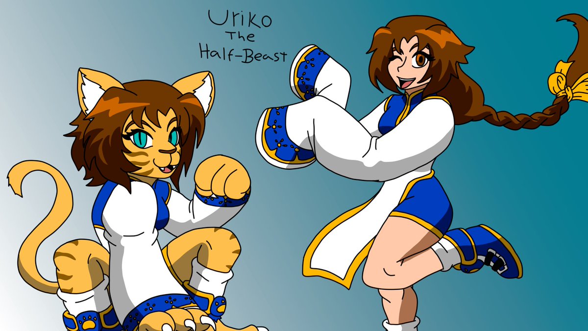 Uriko The Half-Beast, former final boss in BR1 now a light hearted character in the roster.
 #BloodyRoar #UrikoTheHalfBeast #fanart #digitalart