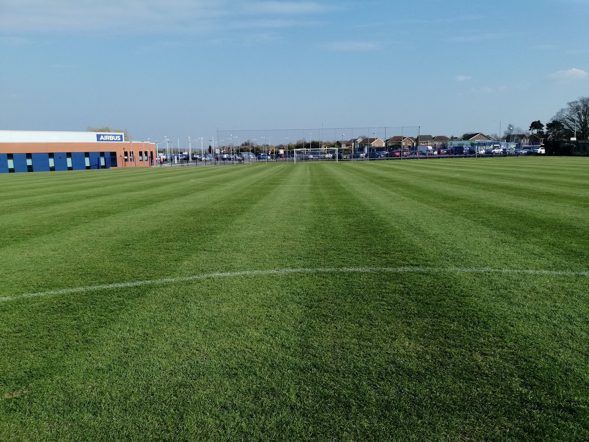 Great work by the team <a href="/airbusukfc/">Airbus UK Broughton</a> at short notice to get the grass pitch up to standard ready to host training for the Finland U18 squad this weekend, they are always willing to help and support when asked.